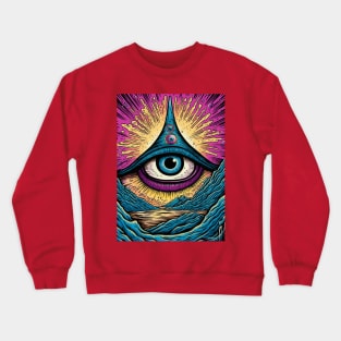 All Seeing Eye The Psychedelic Reality of Our Time Crewneck Sweatshirt